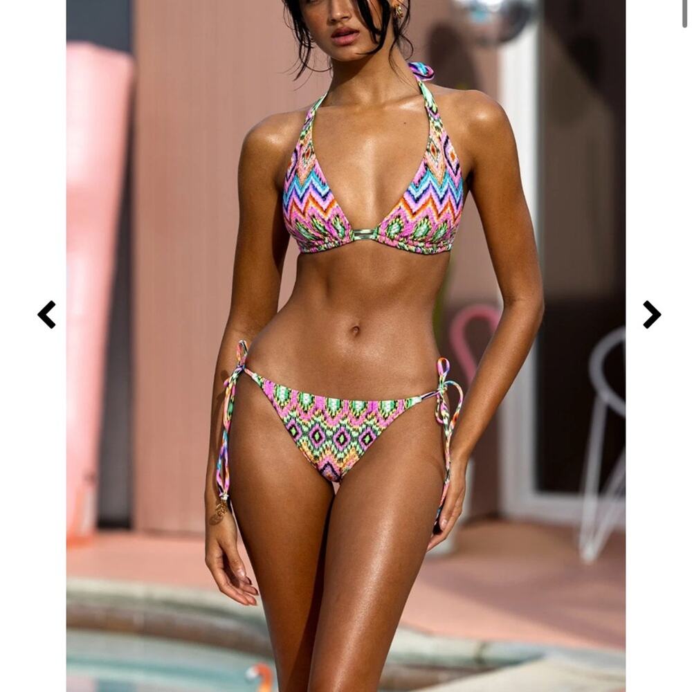 Luli Fama Vibrant Chevron Bikini Set